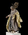 St. Joseph, Attributed to Salvatore di Franco (active 18th century), Polychromed terracotta head and wooden limbs; body of wire wrapped in tow; various fabrics; silver-gilt halo and staff, Italian, Naples
