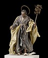St. Joseph, Attributed to Salvatore di Franco (active 18th century), Polychromed terracotta head and wooden limbs; body of wire wrapped in tow; various fabrics; silver-gilt halo and staff, Italian, Naples