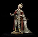 King, Nicola Ingaldi (active late 18th–early 19th century), Polychromed terracotta head and wooden limbs; body of wire wrapped in tow; satin, silk and velvet garments; silver and metallic thread; silver-gilt sword and crown; leather sheath, Italian, Naples