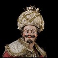 King, Nicola Ingaldi (active late 18th–early 19th century), Polychromed terracotta head and wooden limbs; body of wire wrapped in tow; satin, silk and velvet garments; silver and metallic thread; silver-gilt sword and crown; leather sheath, Italian, Naples