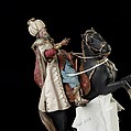 Elderly king, Polychromed terracotta head and wooden limbs; body of wire wrapped in tow; silk and satin garments; silver and gold metallic thread; glass buttons; silver-gilt sword, hilt and crown; leather sheath, Italian, Naples