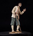 Man with staff and brace of birds, Polychromed wood and terracotta; cloth, straw, leather and metal, Italian, Naples