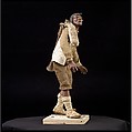 Man carrying bagpipes, Polychromed terracotta and wood; cloth, straw and leather, Italian, Naples
