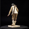 Man carrying bagpipes, Polychromed terracotta and wood; cloth, straw and leather, Italian, Naples