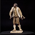 Man carrying bagpipes, Polychromed terracotta and wood; cloth, straw and leather, Italian, Naples