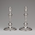 Pair of candlesticks, Charles Petit (master 1659, registered new mark 1680, recorded 1695), Silver, French, Paris