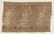 Fragment, Silk, metal thread, Italian