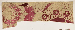 Fragment, Silk, metal thread, Italian, Venice