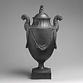 Vase with cover, Wedgwood and Bentley  British, Black basalt ware, British, Etruria, Staffordshire