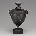 Urn (one of a pair), James Neale, Black basalt ware, British, Hanley, Staffordshire