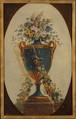 Vase of Flowers Draped with Garlands, French Painter  , 18th century, Oil on canvas, French