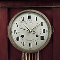 Clock, Workshop of David Roentgen (German, Herrnhaag 1743–1807 Wiesbaden, master 1780), Oak, pine, and mahogany, veneered with mahogany; brass, gilt bronze and enamel, German, Neuwied am Rhein