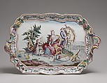 Tray, Tin-glazed earthenware, Italian, Pesaro