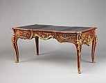 Writing table (bureau plat), Gilles Joubert (French, ca. 1689–1775), Lacquered oak, gilt-bronze mounts, lined with modern leather, French, Paris