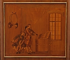 Commode à vantaux, David Roentgen (German, Herrnhaag 1743–1807 Wiesbaden, master 1780), Oak, pine, walnut, mahogany, and cherry veneered with hornbeam (partially stained), tulipwood, walnut, holly and maple (both partially stained), boxwood, mahogany, and other woods; red brocatelle marble; gilt bronze; iron, steel, and brass, German, Neuwied am Rhein