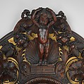 Oval frame, Egisto Gajani (1832–1890), Carved and partially gilded walnut; modern mirror glass backed with oak, Italian, Florence