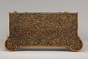 Card table, Oak; carved and gilded gesso; lined with modern felt; iron fittings, British