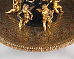 Marble-top table, Theophil Hansen (Danish, Copenhagen 1813–1891 Vienna), Belgian black marble and semi-precious stones; painted pine, ebonized fruitwood; brass, gilt bronze, Italian, Florence and Austrian, Vienna