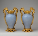 Pair of mounted vases, Hard-paste porcelain, gilt bronze mounts, Chinese with French mounts