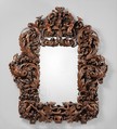 Mirror, Dark-stained pine; replaced mirror glass, German, Danzig (Gdansk)