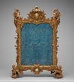 Fire screen, Probably carved by Ferdinand Hundt (ca. 1704–1758), Carved and gilded oak; silk panel not original to screen, German, Würzberg