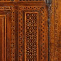 Sacristy cabinet, Poplar wood and walnut inlaid with various woods; iron locks, handles and key, Italian, Florence or Siena