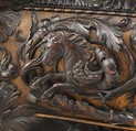 Cassone (one of a pair), Walnut, carved and partially gilded, Italian, Rome