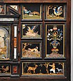Barberini Cabinet, Galleria dei Lavori, Florence, Oak and poplar veneered with various exotic hardwoods, with ebony moldings and plaques of marble, slate (paragon); pietre dure work consisting of colored marbles, rock crystal, and various hardstones, Italian, Florence