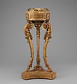 Pair of tripod stands (athèniennes), After a design by Jean-Henri Eberts, Carved and gilded pine; brass liners; gilt bronze, French