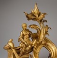 Pair of firedogs, Gilt bronze, brass, French