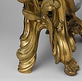 Mantel clock (pendule à console), Clockmaker: probably Jean-Philippe Gosselin (French, recorded as master in Paris 1717, died 1766), Case: bronze, formerly gilded, silvered or lacquered; dial: white enamel, with black numerals; movement: brass and steel, French, Paris