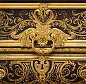 Commode, André Charles Boulle (French, Paris 1642–1732 Paris), Walnut veneered with ebony, marquetry of engraved brass and tortoiseshell, gilt-bronze mounts, verd antique marble, French