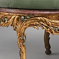 Settee (one of a pair) (part of a set), Attributed to Johann Michael Bauer (German, Westheim 1710–1779 Bamberg), Carved, painted and gilded linden wood; squab pillow in silk velvet (not original), German, Würzberg
