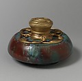 Inkwell, Pierre-Adrien Dalpayrat  French, Glazed earthenware, gilt bronze, French, Bourg-la-Reine