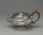 Teapot, J.E. Terry and Co., Silver, wood, British, London