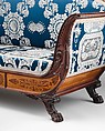 Sofa (part of a set), Designed by Filippo Pelagio Palagi (Italian, Bologna 1775–1860 Turin), Mahogany veneered with maplewood and mahogany, covered with modern silk brocade, Italian, Piedmont