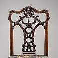 Side Chair (one of a pair), After a design by Thomas Chippendale (British, baptised Otley, West Yorkshire 1718–1779 London), Mahogany; tent stitch embroidery on canvas, British