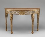 Console table, Attributed to Giuseppe Maria Bonzanigo (1745–1820), Carved, painted and gilded poplar wood; marble top, Italian, Turin