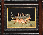 Barberini Cabinet, Galleria dei Lavori, Florence, Oak and poplar veneered with various exotic hardwoods, with ebony moldings and plaques of marble, slate (paragon); pietre dure work consisting of colored marbles, rock crystal, and various hardstones, Italian, Florence