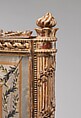 Fire screen (écran), Georges Jacob (French, Cheny 1739–1814 Paris), Carved, gilded and silvered beech; 18th-century silk brocade (not original to frame), French, Paris