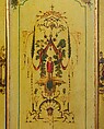 Desk (Secretary), Pine; carved, painted, gilded, and varnished linden wood decorated with colored decoupage prints; mirror glass; the inside of the fall front lined with silk not original to the secretary, Italian, Venice