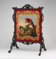 Cheval fire screen, Panel attributed to Thomas Moore (British, ca. 1700–1788), Mahogany, wool knotted-pile panel (not original to the screen), British