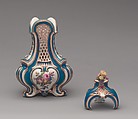 Vase with cover (vase pot-pourri triangle) (one of a pair), Sèvres Manufactory (French, 1740–present), Soft-paste porcelain, French, Sèvres