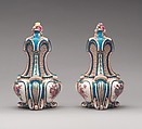 Vase with cover (vase pot-pourri triangle) (one of a pair), Sèvres Manufactory (French, 1740–present), Soft-paste porcelain, French, Sèvres