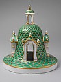 Vase with cover (Vase en tour) (one of a pair), Sèvres Manufactory (French, 1740–present), Soft-paste porcelain decorated in polychrome enamels, gold, French, Sèvres