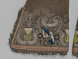 Pair of gloves, Leather, silk and metal thread, British