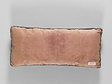 Cushion, Satin worked with silk and metal thread; long-and-short, satin, split, and couching stitches, British