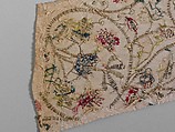 Embroidered sleeve pieces, Silk and metal thread on linen, British