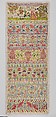 Sampler, Anna Buckett, Linen worked with silk thread; long-and-short, split, stem, back, tent, cross, and satin stiches, British