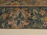 Table carpet fragment, Canvas worked with wool and silk thread; tent stitch, British